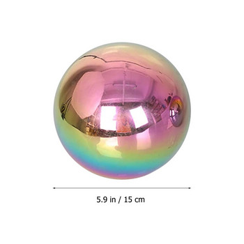 Garden Gazing Sphere Καθρέφτης Κοίλος Εξωτερικός Χάλυβας από ανοξείδωτο ατσάλι Globerreflectiveclearance Διακοσμήσεις Rainbow Polished Shiny Decor