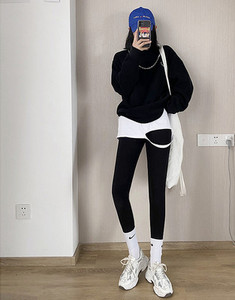 Női leggings -magas derékkal és felirattal