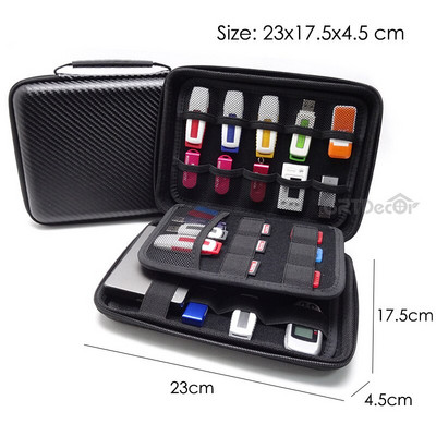 2020-as új nagyméretű elektronikus kütyük Tartozékkészlet Utazási tárolótáska HDD-hez U Disk SD kártya USB adatkábelek Seyahat szervező