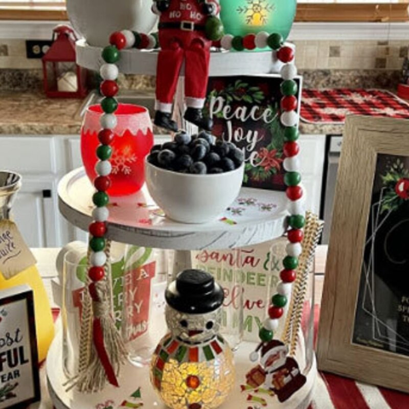 200 db 16 mm-es karácsonyi fagyöngyök színes fagyöngyök készlet 10 m hosszú zsinórral kézműves DIY karácsonyi dekorációhoz