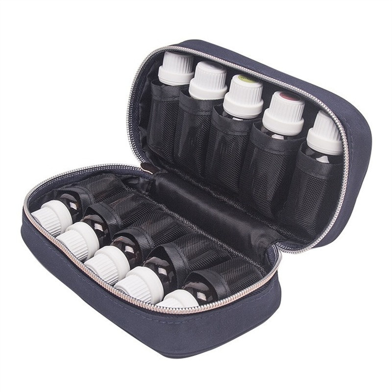 Illóolaj tok DoTERRA 10 Slots 15 ml olajtároló táska Illóolajos flakon tartó cipzáros akasztós tartóval