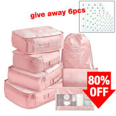 13 gabalu komplekts Ceļojumu organizators Ceļojumu čemodānu komplekts Glabāšanas priekšmetu organizators Apģērbiem Apaviem Uzglabāšana Kosmētikas somu organizators