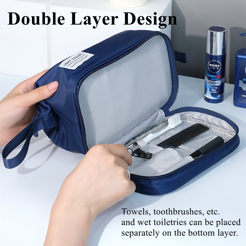 Új, nagy kapacitású férfi mosótáska férfi utazó kozmetikai táska száraz és nedves elválasztású, vízálló fürdőkádtáska utazótáska férfi kézitáska