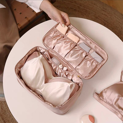Φορητή τσάντα ταξιδιού Organizer Κάλτσες διπλής στρώσης Εσώρουχα Κουτί αποθήκευσης ρούχων Γυναικεία αδιάβροχη τσάντα περιποίησης Αξεσουάρ ταξιδιού