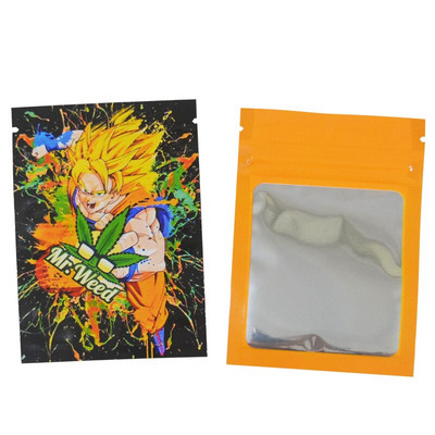 7x10cm 3.5g 1oz Geantă cu fermoar pentru fereastră transparentă pentru CBD Gummy Candy Bear Flavor Flower uscată pentru vânzare cu amănuntul Pungi imprimate