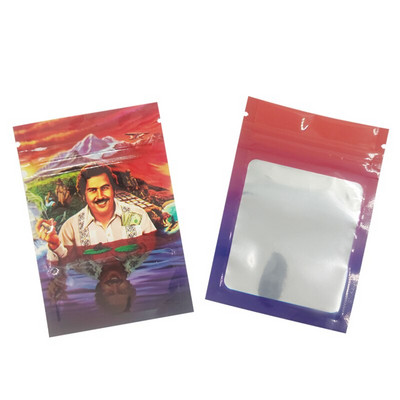 7x10cm 3.5g 1oz Geantă cu fermoar pentru fereastră transparentă pentru CBD Gummy Candy Bear Flavor Flower uscată pentru vânzare cu amănuntul Pungi imprimate