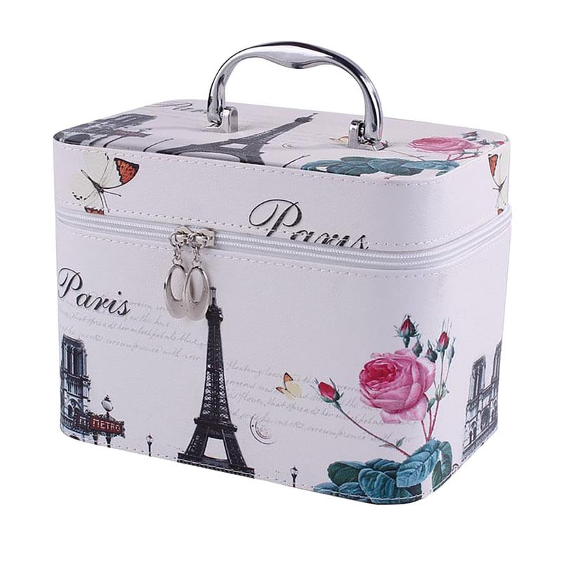 Kelioninis makiažo krepšys Kelioninis nešiojamasis profesionalus kosmetikos dėklas, didelės talpos vandeniui atsparus makiažo tualeto reikmenų laikymo dėžutė