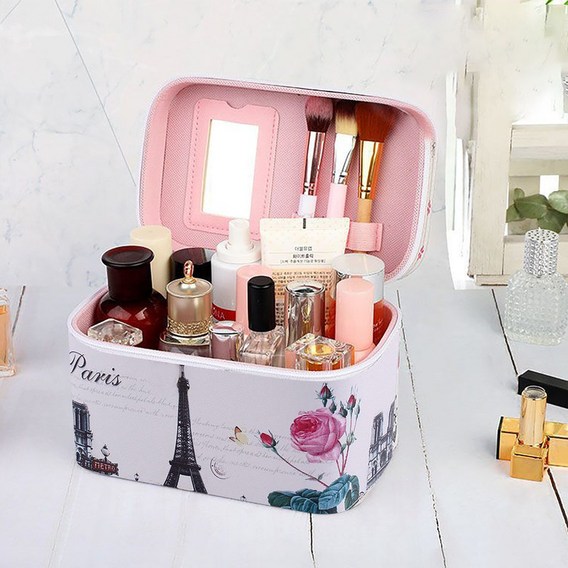 Kelioninis makiažo krepšys Kelioninis nešiojamasis profesionalus kosmetikos dėklas, didelės talpos vandeniui atsparus makiažo tualeto reikmenų laikymo dėžutė
