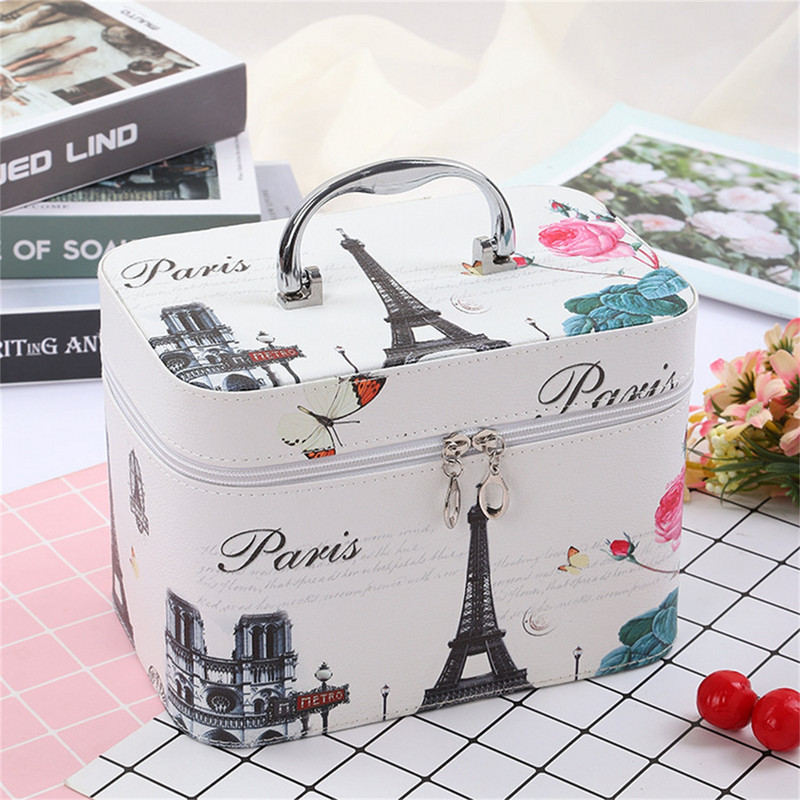 Kelioninis makiažo krepšys Kelioninis nešiojamasis profesionalus kosmetikos dėklas, didelės talpos vandeniui atsparus makiažo tualeto reikmenų laikymo dėžutė