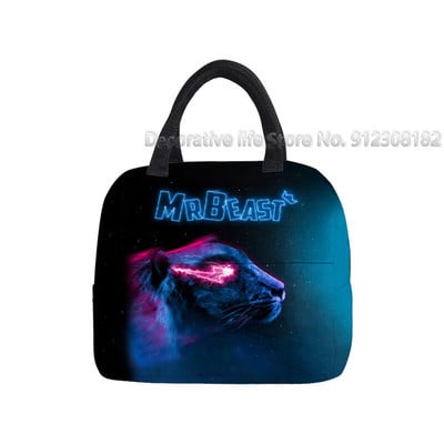 Τσάντα μεσημεριανού γεύματος Mr Beast Gaming Lightning Cat Φορητό θερμικό κουτί ψύξης για γυναίκες κορίτσια αγόρια Παιδικές σχολικές τσάντες