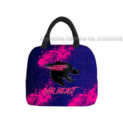 Τσάντα μεσημεριανού γεύματος Mr Beast Gaming Lightning Cat Φορητό θερμικό κουτί ψύξης για γυναίκες κορίτσια αγόρια Παιδικές σχολικές τσάντες