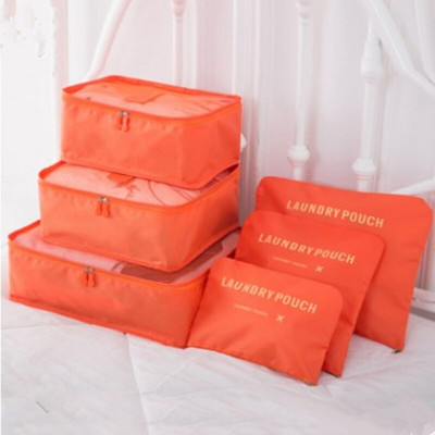 6 db/szett Utazási tárolótáska Ruhák Rendezett tasak Csomagrendező doboz Hordozható konténer Vízálló tárolótok