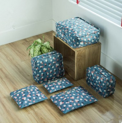 6 db/szett Utazási tárolótáska Ruhák Rendezett tasak Csomagrendező doboz Hordozható konténer Vízálló tárolótok