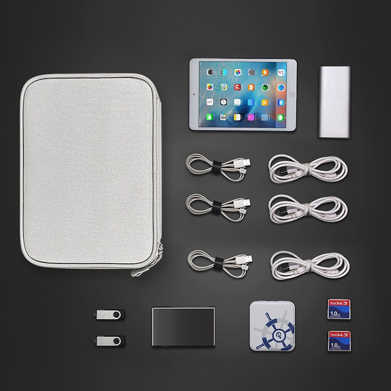 Utazási tárolótáska Kábel rendezőtáska Power Bank akkumulátortöltő táska 7.9 iPad Mini Case USB Flash Drive Stick merevlemezhez