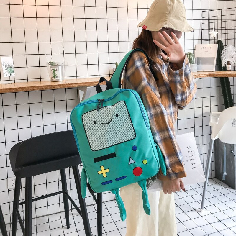 Mielas BMO krepšys Finne Figūrėlė Jakey Robert Bag Anime Animaciniai nuotykiai Robert Times Robotas Krepšys Vaikas Mergaitė Berniukas Studentas Minkšta kuprinė