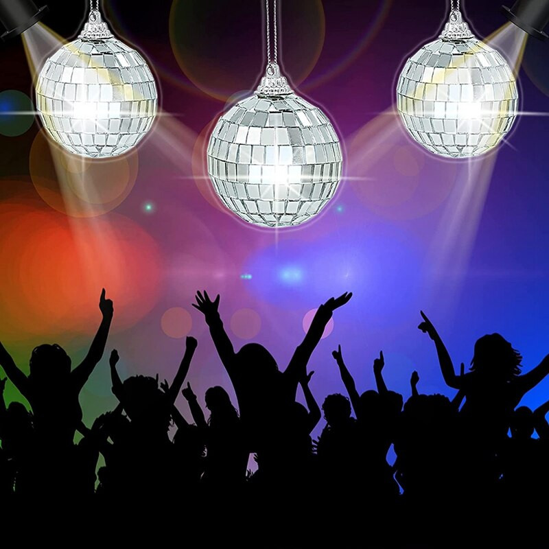 24 bucăți 2 inchi ornamente pentru bile discoteca bile argintii cu oglindă pentru pomul de Crăciun pentru decorarea petrecerii de nuntă