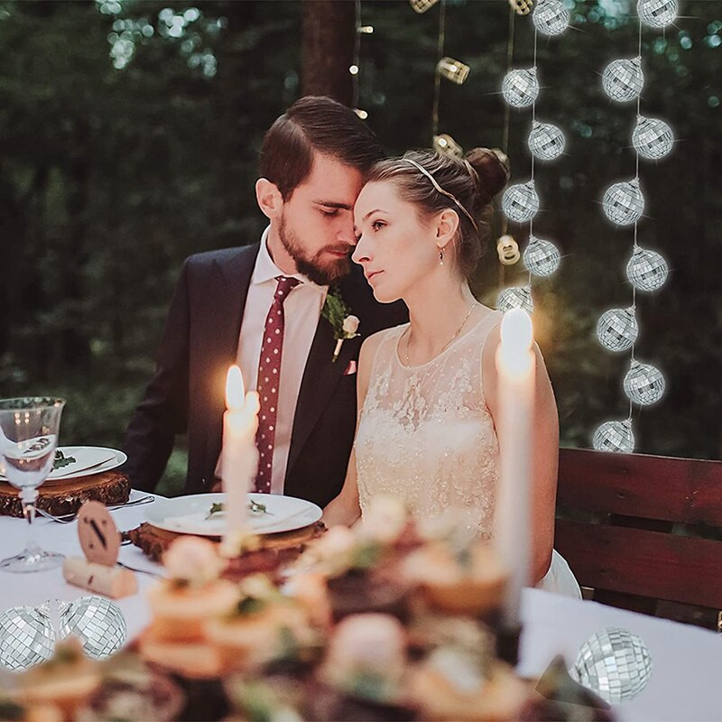 24 bucăți 2 inchi ornamente pentru bile discoteca bile argintii cu oglindă pentru pomul de Crăciun pentru decorarea petrecerii de nuntă