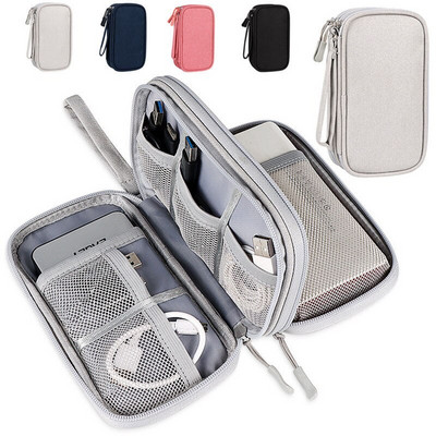 Ταξιδιωτικό Cable Organizer Bag Storage Organizers Θήκη μεταφοράς Θήκη μεταφοράς Φορητές αδιάβροχες διπλές στρώσεις τσάντες αποθήκευσης για καλώδιο καλωδίου