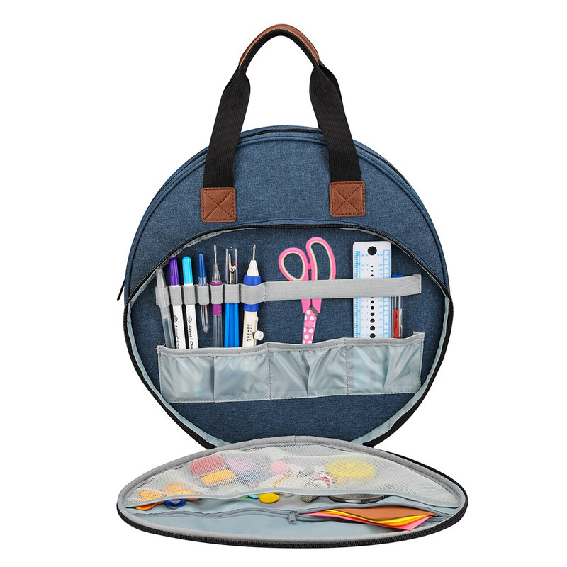 Kötés hímzés Horgolt horog cipzáras hordtáska keresztszemes tűtároló Utazási hordozható kötött horgolókészlet szerszámtáska nyílás