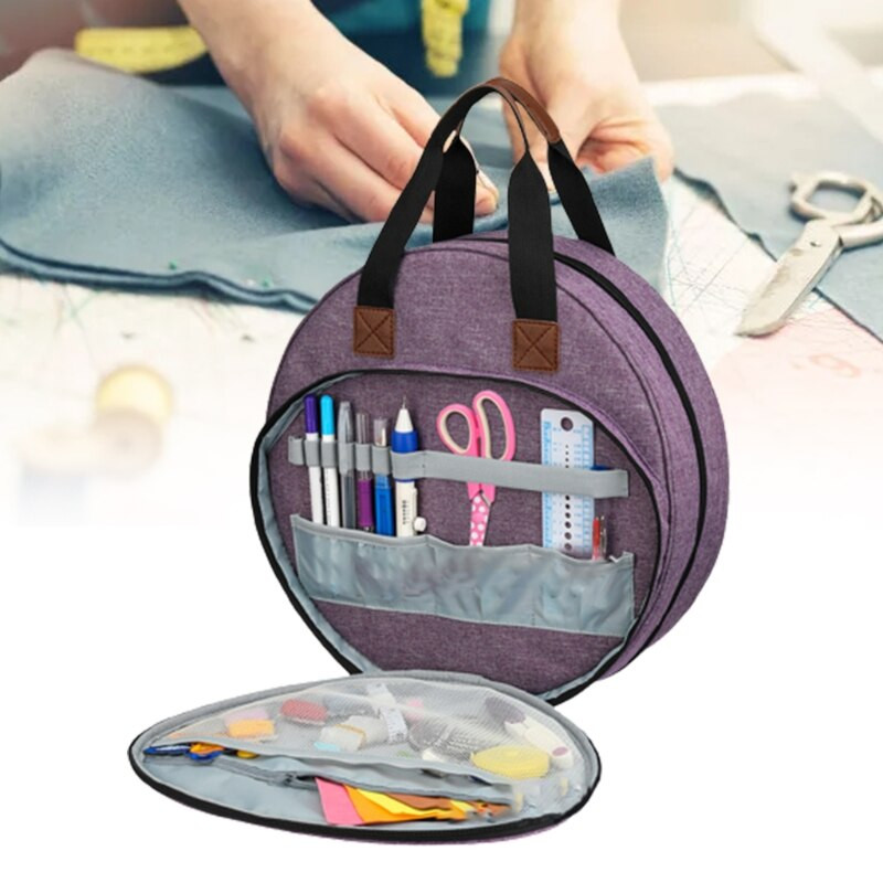 Torba za pribor za vezenje Ručni rad Kutija za pohranu uboda križićem Ručna torbica DIY Kukice za kukičanje Igle za pletenje Organizator Torba