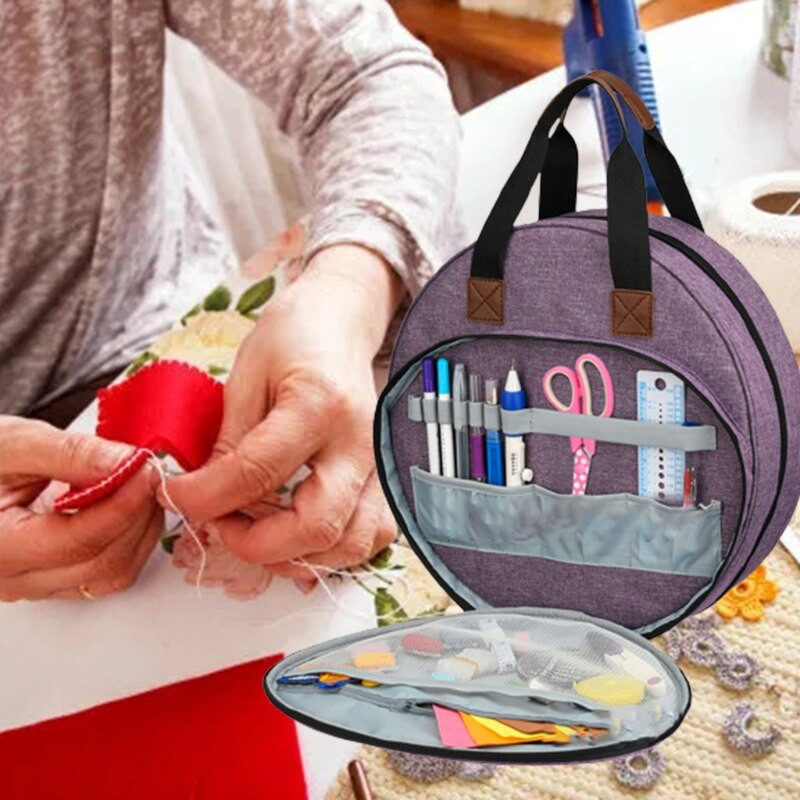 Torba za pribor za vezenje Ručni rad Kutija za pohranu uboda križićem Ručna torbica DIY Kukice za kukičanje Igle za pletenje Organizator Torba