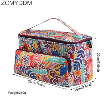 ZCMYDDM Чанта за съхранение на прежди с кленови листа Чанта за плетене Водоустойчива за съхранение Прежда Куки за плетене на една кука Игли за плетене