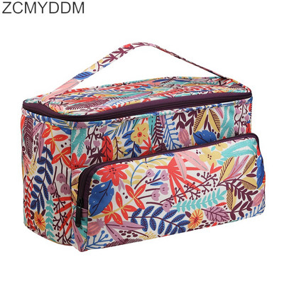 ZCMYDDM verpalų laikymo krepšys su klevo lapais Mezgimo krepšys, atsparus vandeniui verpalų laikymui, nėrimo kabliukai, mezgimo adatos