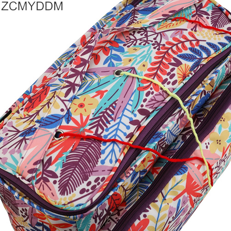 ZCMYDDM verpalų laikymo krepšys su klevo lapais Mezgimo krepšys, atsparus vandeniui verpalų laikymui, nėrimo kabliukai, mezgimo adatos