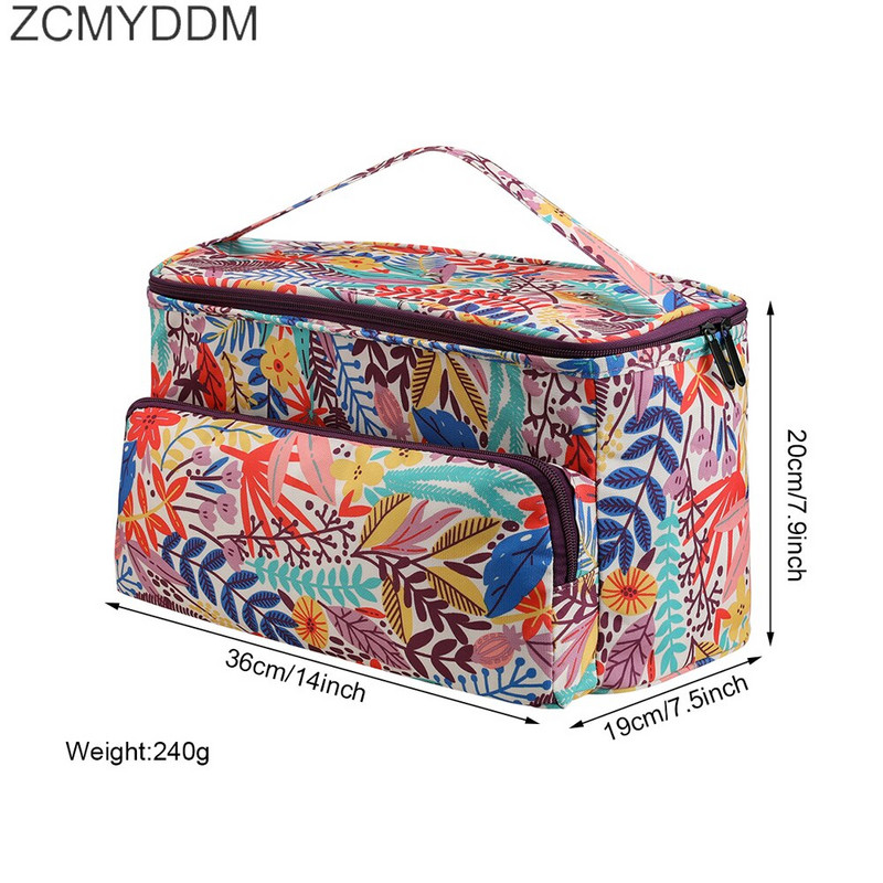 ZCMYDDM verpalų laikymo krepšys su klevo lapais Mezgimo krepšys, atsparus vandeniui verpalų laikymui, nėrimo kabliukai, mezgimo adatos