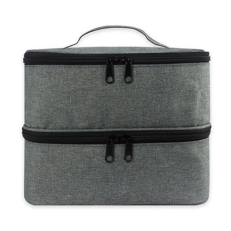 Dviejų sluoksnių nagų lako maišelis, nešiojamas kosmetikos dėklas, nešiojamasis indelis pradedantiesiems namų organizatorius