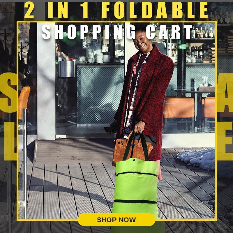 Skladací nákupný košík 2 v 1 s kolieskami, prémiová oxfordská tkanina, multifunkčný organizér na nákupné tašky s vysokou kapacitou, dropshipping