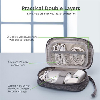 Cable Gadget Organizer Θήκη αποθήκευσης τσάντας Φορητή θήκη ηλεκτρονικών αξεσουάρ για φορτιστή καλωδίου Σκληρός δίσκος ακουστικών Κάρτα USB SD