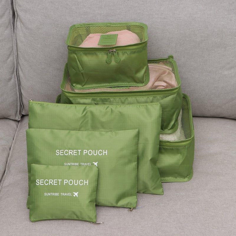 6 vnt Neperšlampami kelioniniai krepšiai Lagaminai Pakavimo rinkiniai Drabužiai Batų Pakavimo kubas Nešiojamas bagažo tvarkyklės maišelis