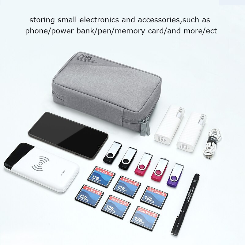 Cestovná taška na gadgety BUBM, prenosná digitálna úložná taška na kábel USB, powerbanku, nabíjačku telefónu, slúchadlá, príslušenstvo, organizér