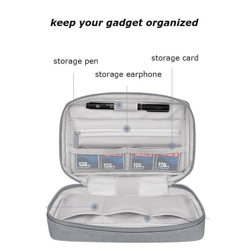 Cestovná taška na gadgety BUBM, prenosná digitálna úložná taška na kábel USB, powerbanku, nabíjačku telefónu, slúchadlá, príslušenstvo, organizér