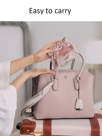 Γυναικεία μικρή τσάντα καλλυντικών βελούδινο πουγκί μακιγιάζ Μίνι τσάντα κραγιόν Ταξίδι Τσάντα αποθήκευσης σερβιέτας Κέρμα Πορτοφόλι τσάντα με κάρτα χρημάτων