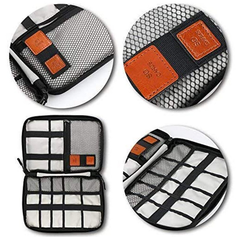 Τσάντα οργάνωσης καλωδίου Αδιάβροχη φορητή θήκη αποθήκευσης αξεσουάρ ταξιδιού Μαλακή θήκη για ασύρματη κάρτα SD σετ μικροφώνου φορτιστή τηλεφώνου USB