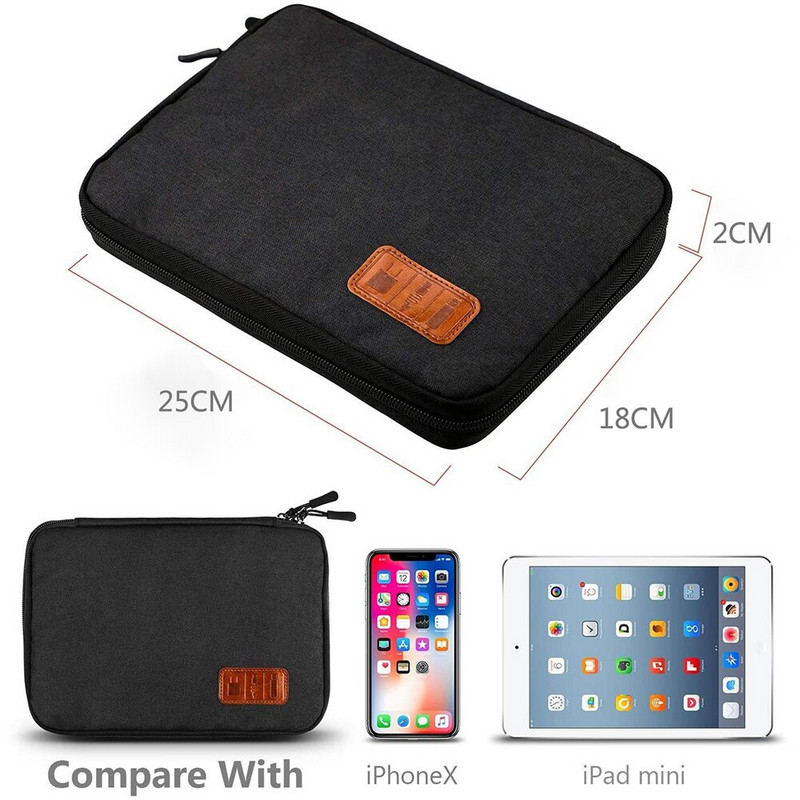 Τσάντα οργάνωσης καλωδίου Αδιάβροχη φορητή θήκη αποθήκευσης αξεσουάρ ταξιδιού Μαλακή θήκη για ασύρματη κάρτα SD σετ μικροφώνου φορτιστή τηλεφώνου USB