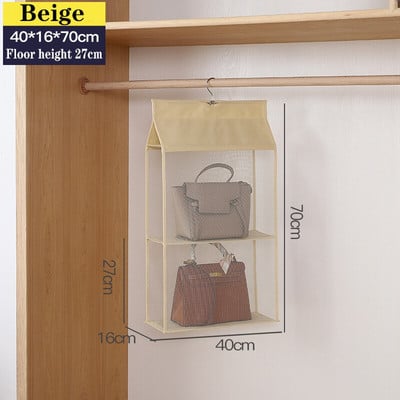 2/3/4 Kišenės Rankinės Kabantys Tvarkyklės Dulkėms atsparus Kabantis Piniginė Rankinė Dėžutukas Laikymas Drabužių Tvarkyklės Spintos Pakabinamas Krepšys