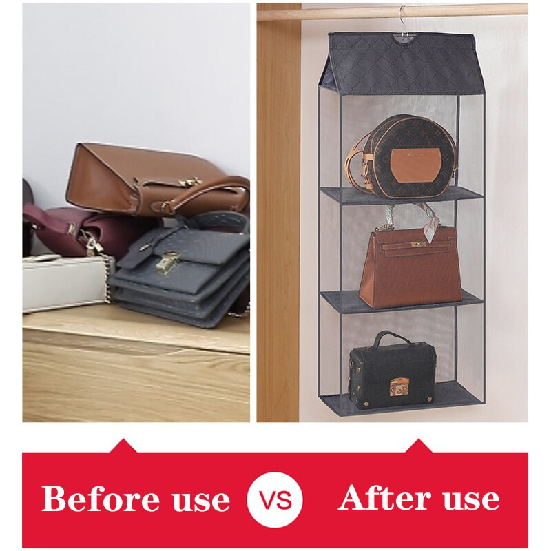 2/3/4 Kišenės Rankinės Kabantys Tvarkyklės Dulkėms atsparus Kabantis Piniginė Rankinė Dėžutukas Laikymas Drabužių Tvarkyklės Spintos Pakabinamas Krepšys