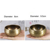 Χάλκινα δημιουργημένα επίχρυσα γιόγκα μπολ τραγουδιού βουδισμός Θιβετιανό τσάκρα διαλογισμός με σφυρί 8-9,5 διάμετρος