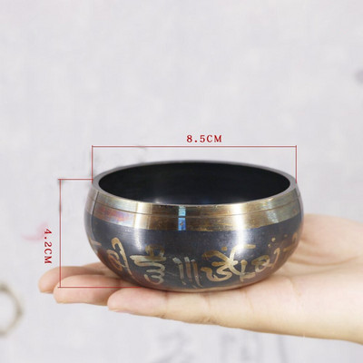 Nové medené remeselne vyrobené pozlátené spievajúce misy na jogu, budhizmus, tibetskú čakru, meditáciu, spievajúce misy 8 cm