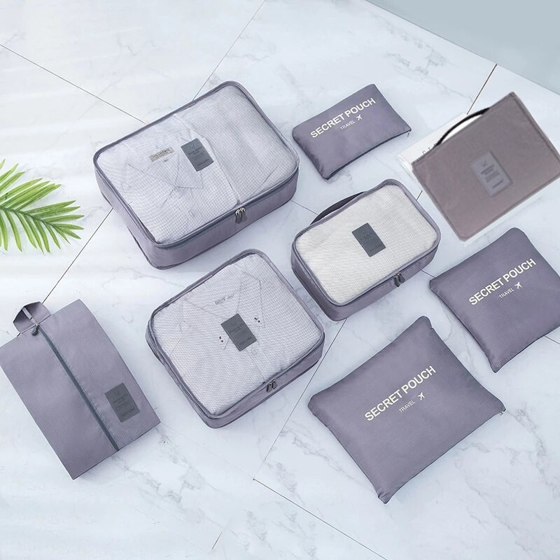 Utazási tárolótáskák ruhákhoz Alsónemű Cipők Bőrönd Szervező Nagy kapacitású Utazási Tároló Csomagolás Kocka Poggyász Rendezett Tasak