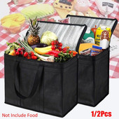 1/2 pakuotės izoliuotas daugkartinis bakalėjos laikymo krepšys Aliuminio folijos maisto pristatymo krepšys Ekologinis pirkinių krepšys bakalėjos krepšys