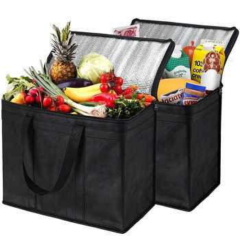 1/2 Pack Μονωμένη επαναχρησιμοποιήσιμη τσάντα αποθήκευσης παντοπωλείου Αλουμινόχαρτο Τσάντα παράδοσης τροφίμων Eco Τσάντα αγορών Τσάντα μεταφοράς παντοπωλείου