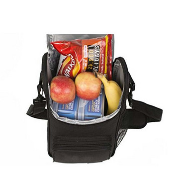 Μονωμένη τσάντα μεσημεριανού γεύματος διπλού διαμερίσματος για άντρες Γυναικεία τσάντα ψυγείου με ιμάντα ώμου στεγανή Μεγάλη συσκευασία για μεσημεριανό γεύμα για εργασία