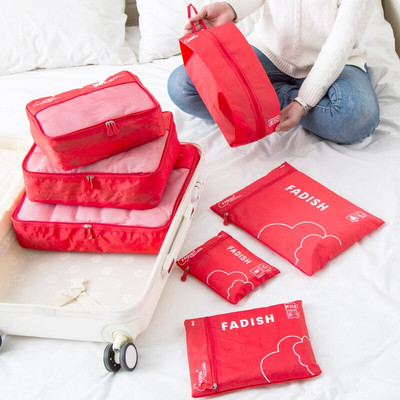 Set 7 bucăți Organizator de călătorie Genți de depozitare Valisă Organizator portabil pentru bagaje haine Husă pentru pantofi Set de ambalare Cutii de depozitare