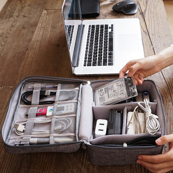 Ψηφιακή τσάντα αποθήκευσης ταξιδιού μεγάλης χωρητικότητας Φορητό USB καλώδιο δεδομένων Organizer Τσάντα ακουστικών Φορτιστής Power Bank Κουτί αποθήκευσης με φερμουάρ