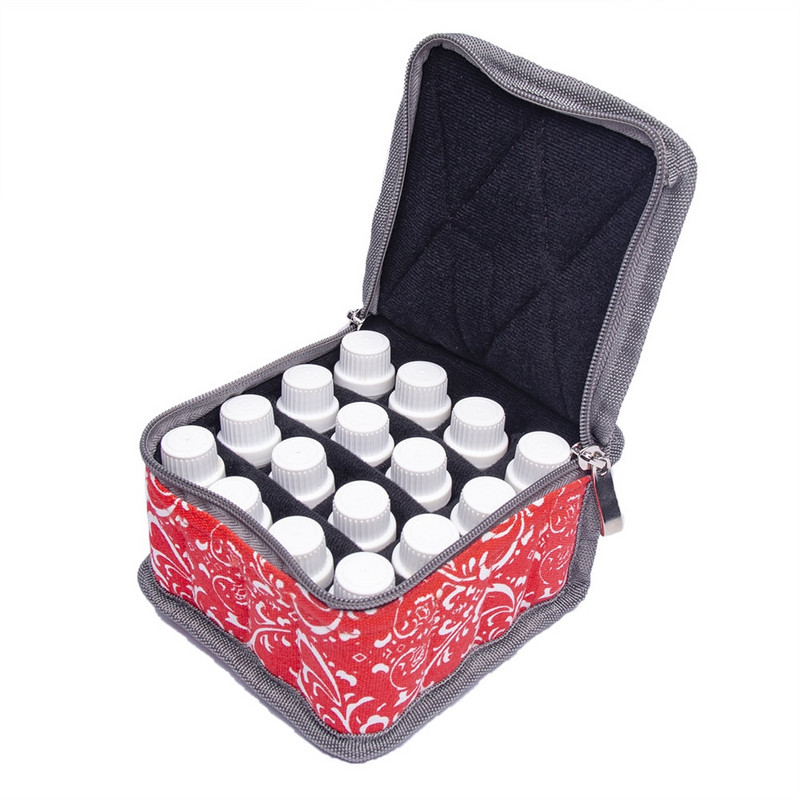 16 nyílású, 10 ml-es 15 ml-es esszenciális olajtartó tárolótáska a DoTERRA Young Living Oil utazáshoz, kényelmes illóolajtartó tok, cipzáras zár