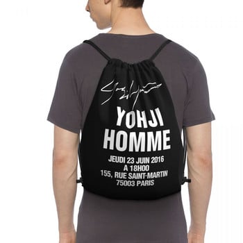 Yohji Yamamoto Pool Om Pour Homme Staff Sewn Back Λογότυπο Τσάντες με κορδόνια Τσάντα γυμναστικής Προσωποποιημένη